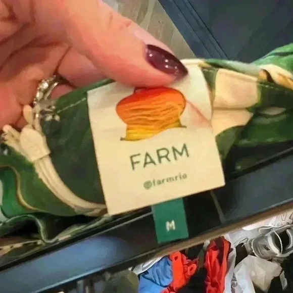 Farm Rio Tropical Leaf Print Linen Blend Shorts - Picture 6 of 6